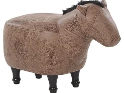 Clearance Beliani Pouf animaletto HORSE Pelle sintetica chiaro Cavallo Marrone