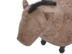 Clearance Beliani Pouf animaletto HORSE Pelle sintetica chiaro Cavallo Marrone