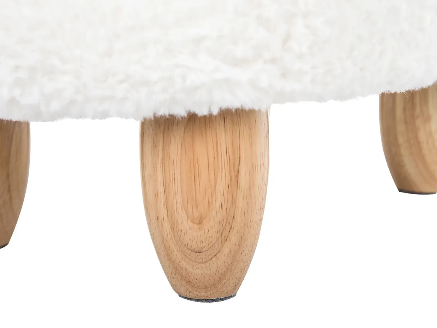Clearance Beliani Pouf animaletto LAMB Tessuto Bianco Agnello Bianco Marrone