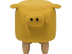 Outlet Beliani Pouf animaletto PIGGY Tessuto Giallo Maiale Giallo Marrone