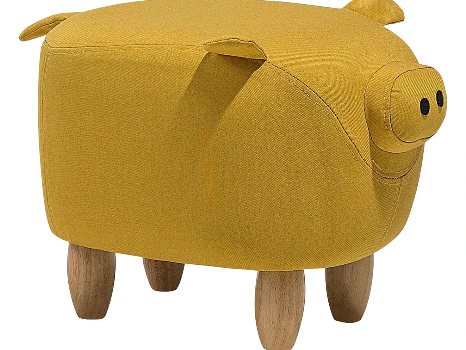 Outlet Beliani Pouf animaletto PIGGY Tessuto Giallo Maiale Giallo Marrone