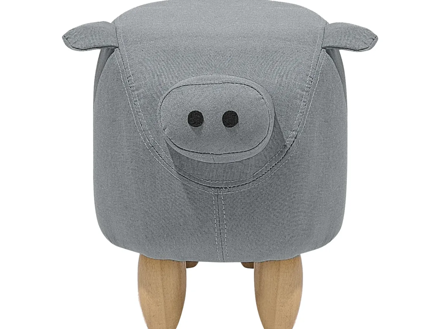 Discount Beliani Pouf animaletto PIGGY Tessuto Grigio chiaro Maiale Marrone Grigio
