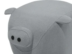 Discount Beliani Pouf animaletto PIGGY Tessuto Grigio chiaro Maiale Marrone Grigio