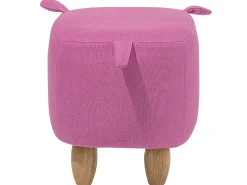 Clearance Beliani Pouf animaletto PIGGY Tessuto Rosa Maiale Rosa Marrone