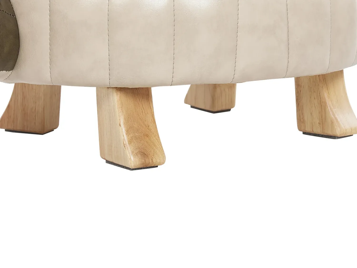 Outlet Beliani Pouf animaletto TURTLE Pelle sintetica Verde scuro Tartaruga Beige Marrone Verde
