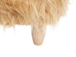 Hot Beliani Pouf animaletto WOOLLY Finta pelliccia Beige sabbia Rinocerone Beige Marrone