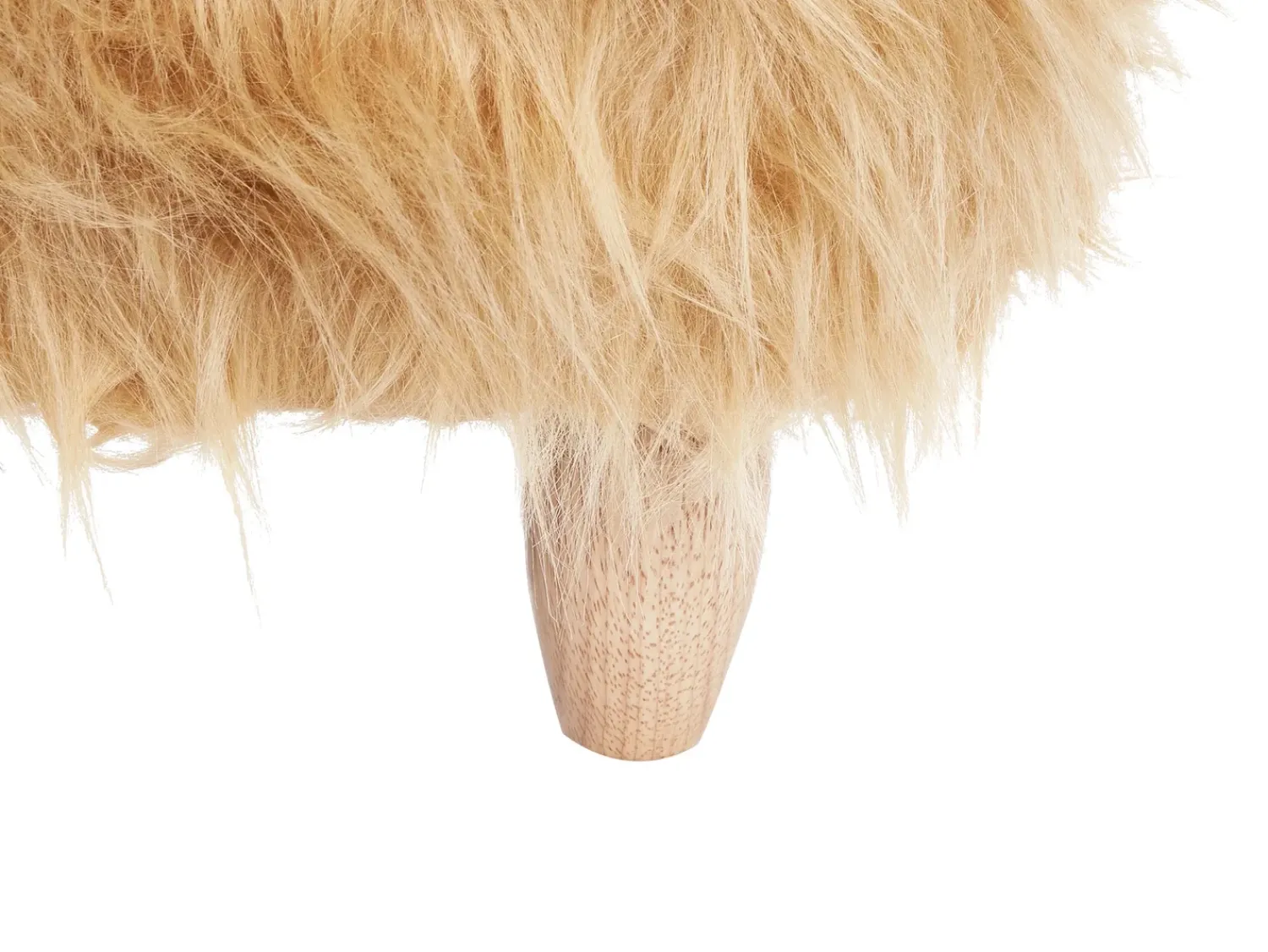 Hot Beliani Pouf animaletto WOOLLY Finta pelliccia Beige sabbia Rinocerone Beige Marrone