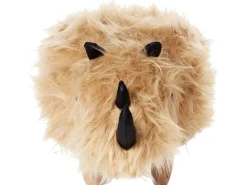 Hot Beliani Pouf animaletto WOOLLY Finta pelliccia Beige sabbia Rinocerone Beige Marrone