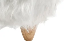 Hot Beliani Pouf animaletto WOOLLY Finta pelliccia Bianco Rinocerone Bianco Marrone