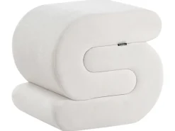 Online Beliani Pouf ARCADIA Ciniglia sporco Bianco