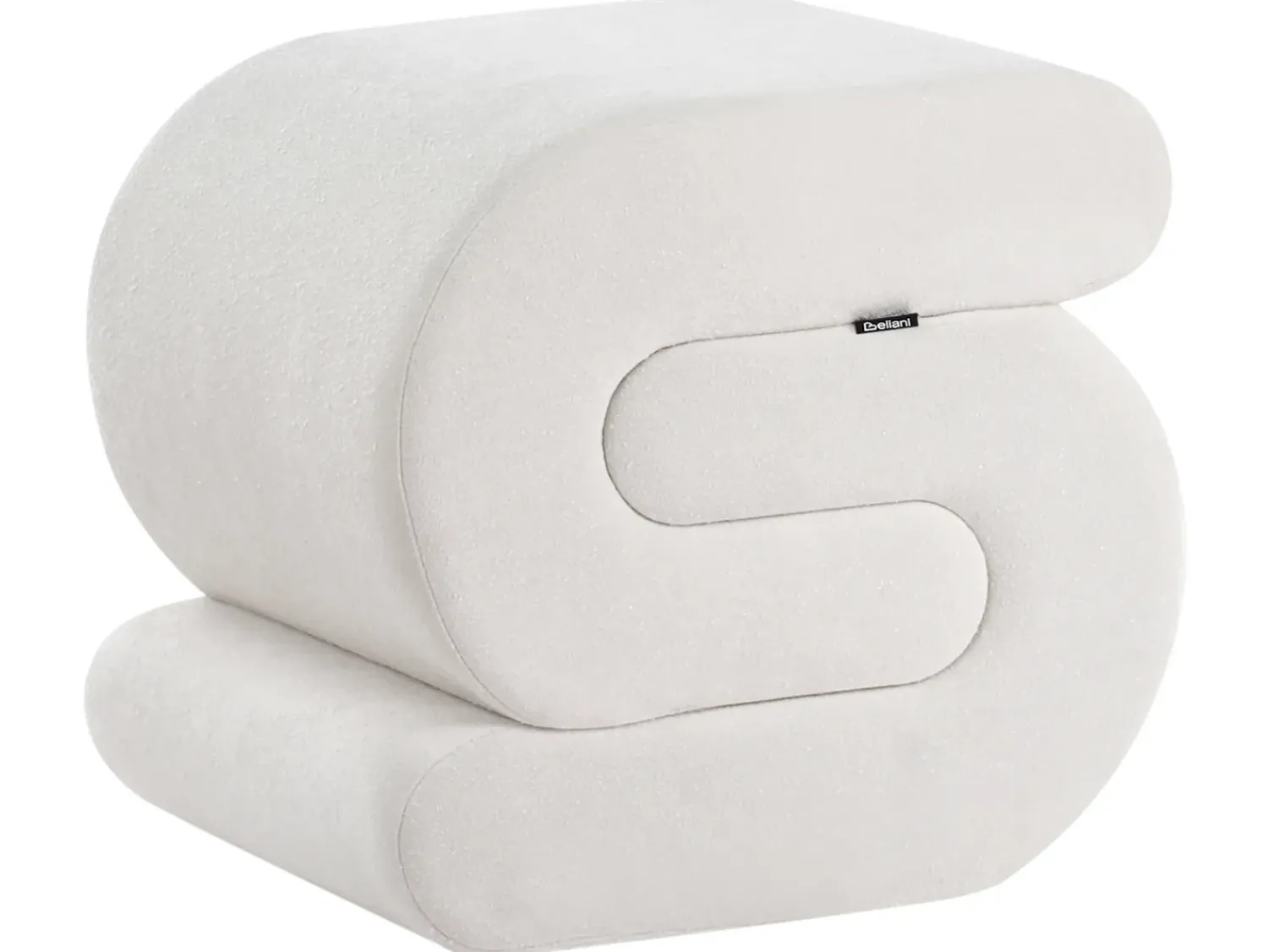 Online Beliani Pouf ARCADIA Ciniglia sporco Bianco