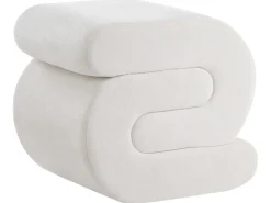 Online Beliani Pouf ARCADIA Ciniglia sporco Bianco