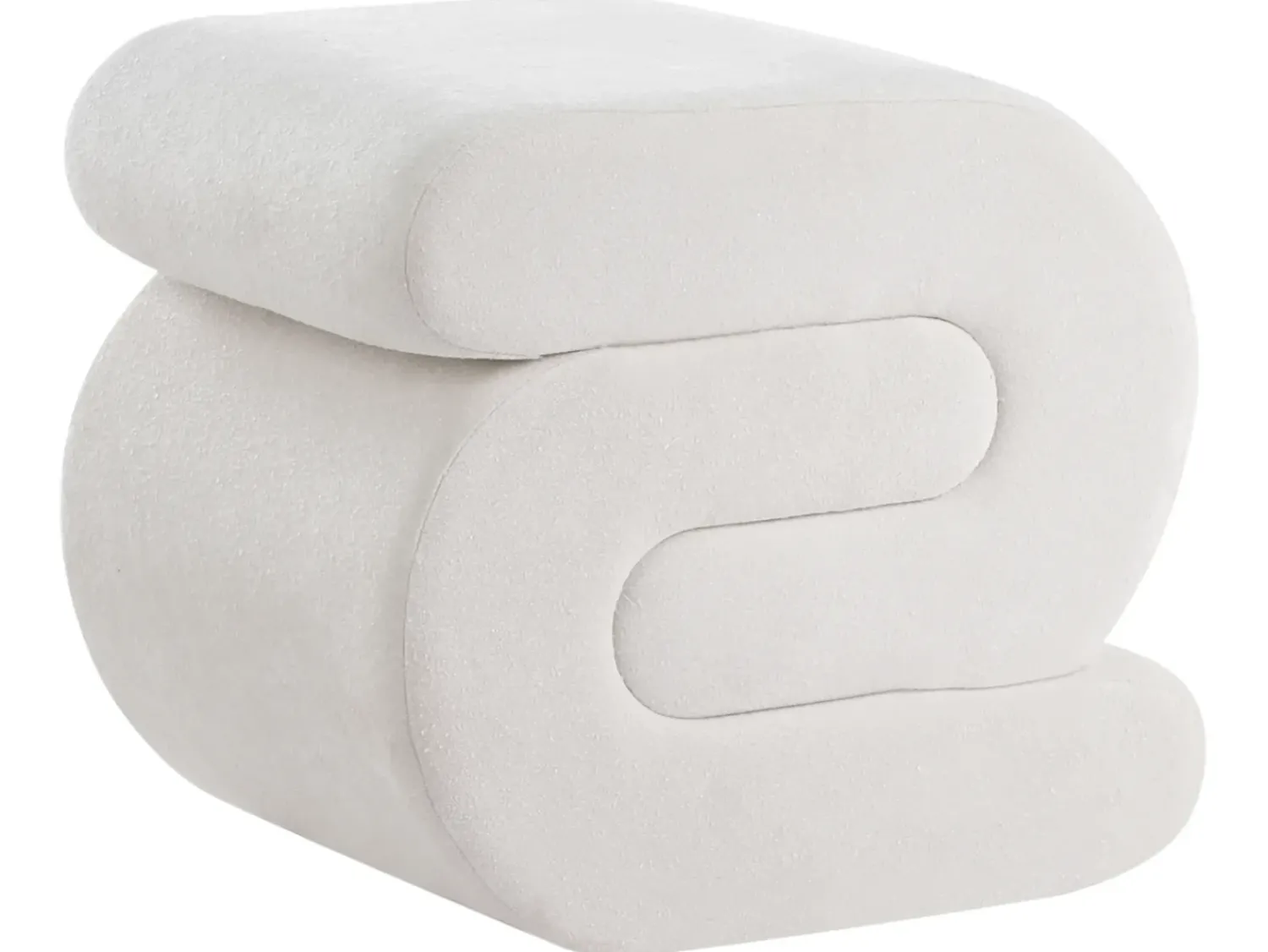 Online Beliani Pouf ARCADIA Ciniglia sporco Bianco