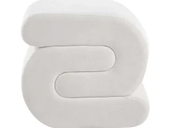 Online Beliani Pouf ARCADIA Ciniglia sporco Bianco
