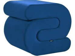 Beliani Pouf ARCADIA Velluto marino Blu