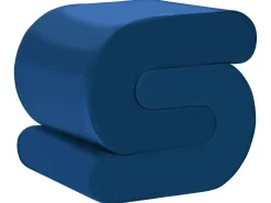 Beliani Pouf ARCADIA Velluto marino Blu
