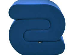 Beliani Pouf ARCADIA Velluto marino Blu