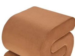 Beliani Pouf ARCADIA Velluto dorato Marrone