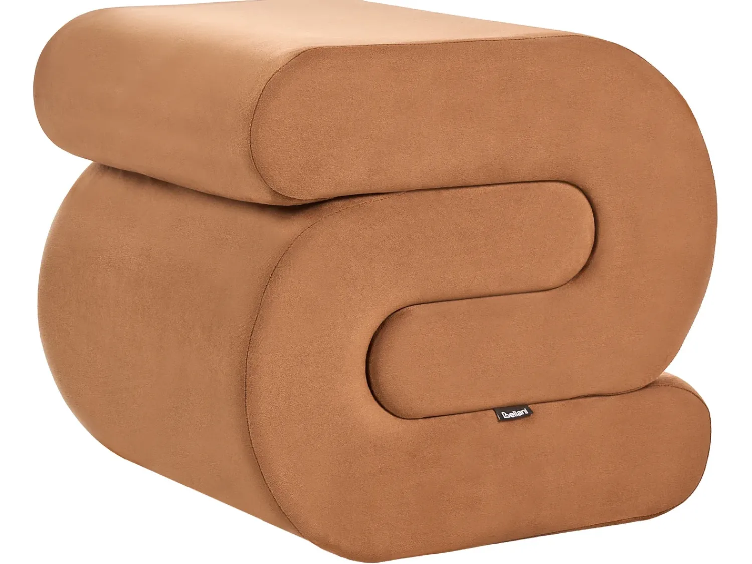 Beliani Pouf ARCADIA Velluto dorato Marrone