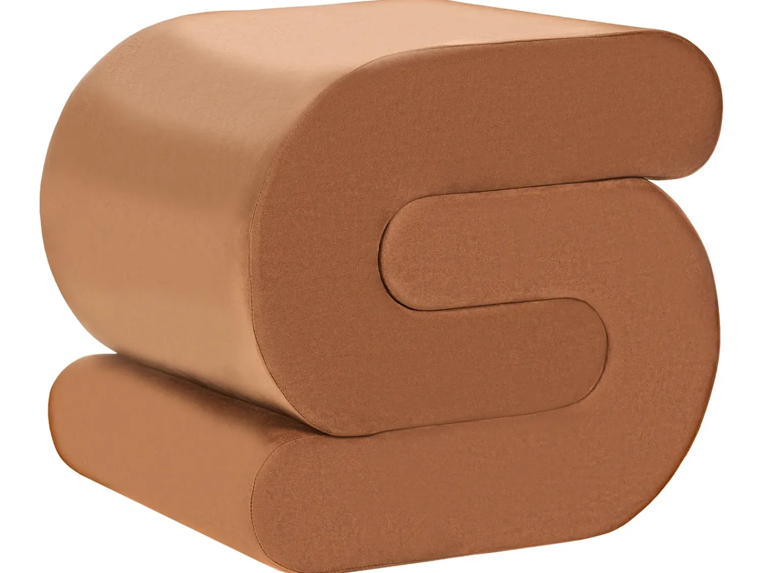 Beliani Pouf ARCADIA Velluto dorato Marrone