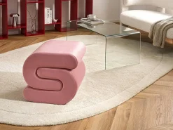 New Beliani Pouf ARCADIA Velluto Rosa