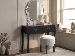 Best Beliani Pouf ARCHIE Lino sintetico Grigio Grigio Nero