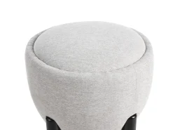 Best Beliani Pouf ARCHIE Lino sintetico Grigio Grigio Nero