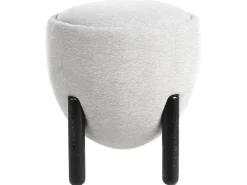 Best Beliani Pouf ARCHIE Lino sintetico Grigio Grigio Nero