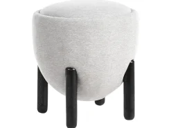 Best Beliani Pouf ARCHIE Lino sintetico Grigio Grigio Nero