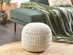 Beliani Pouf ARPATU Cotone chiaro Beige