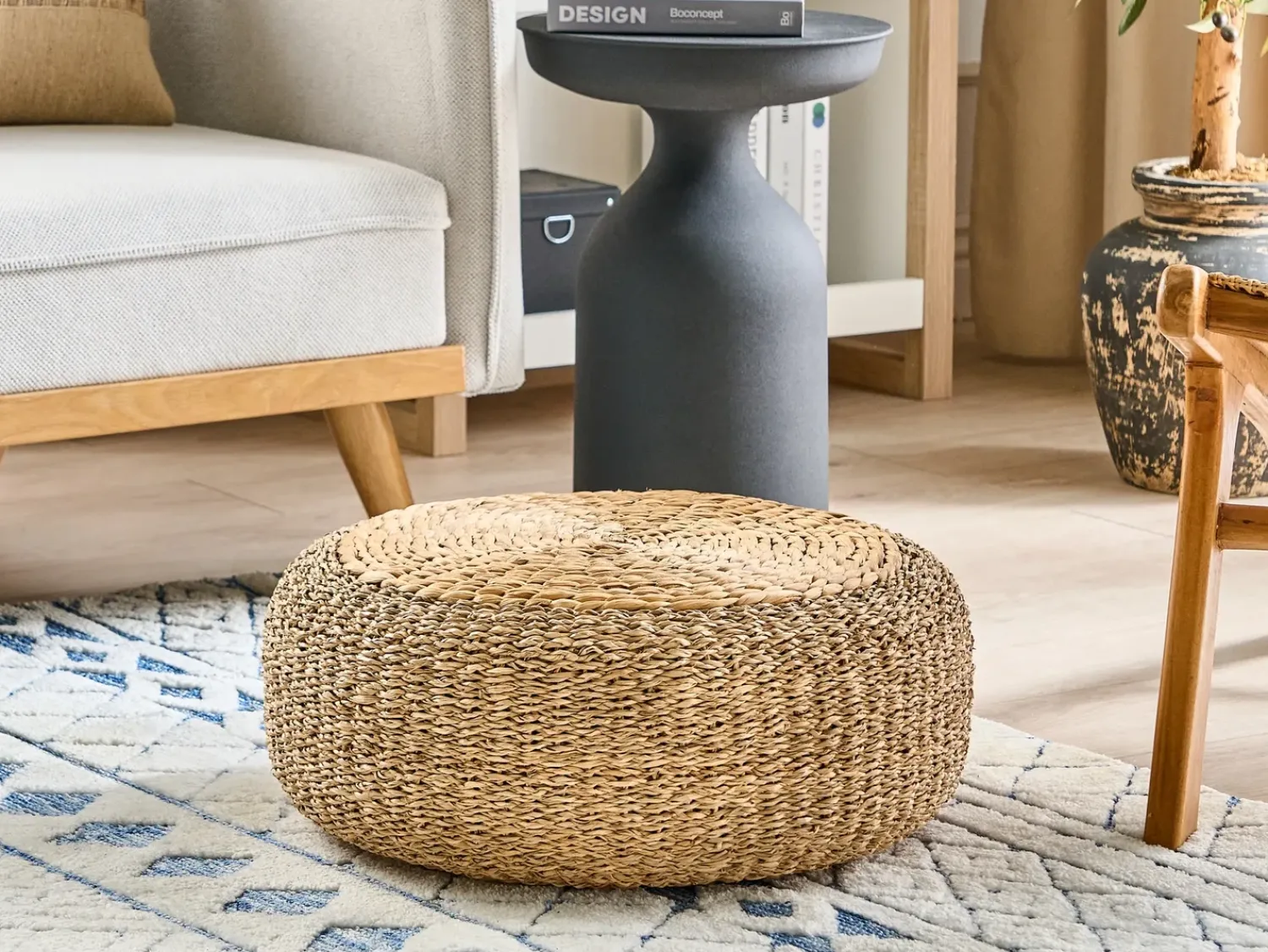 Sale Beliani Pouf BACKAN Giacinto d'acqua Beige Beige Naturale