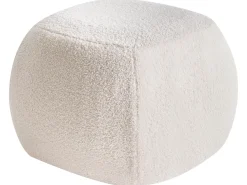 Sale Beliani Pouf BARRON Bouclé sporco Bianco