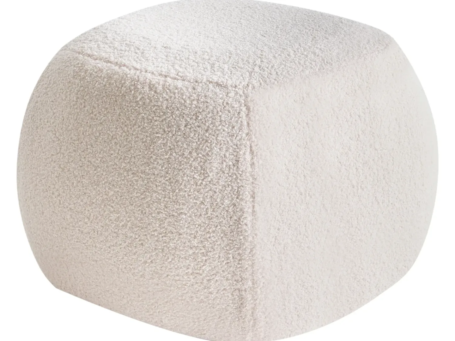 Sale Beliani Pouf BARRON Bouclé sporco Bianco