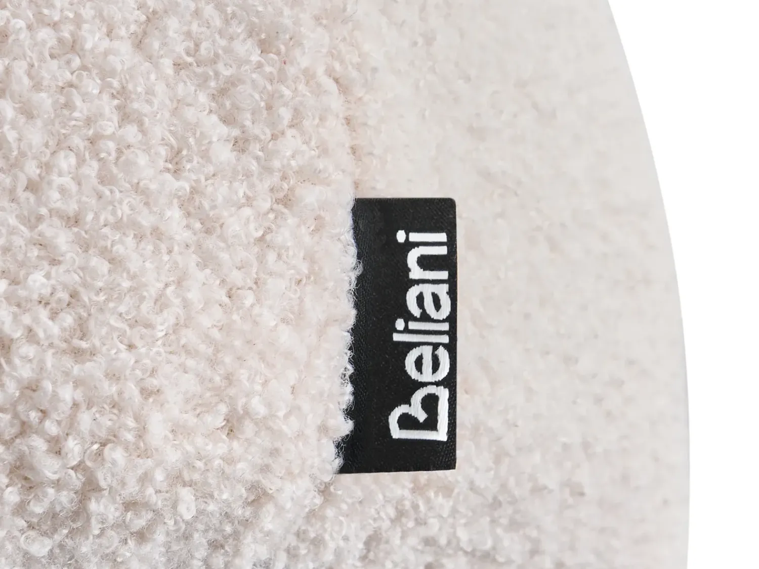 Sale Beliani Pouf BARRON Bouclé sporco Bianco