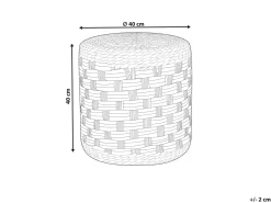 Best Beliani Pouf BASSLET Vimini Beige Beige Naturale