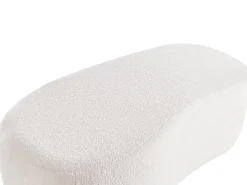 Beliani Pouf BAYARD Bouclé sporco Bianco
