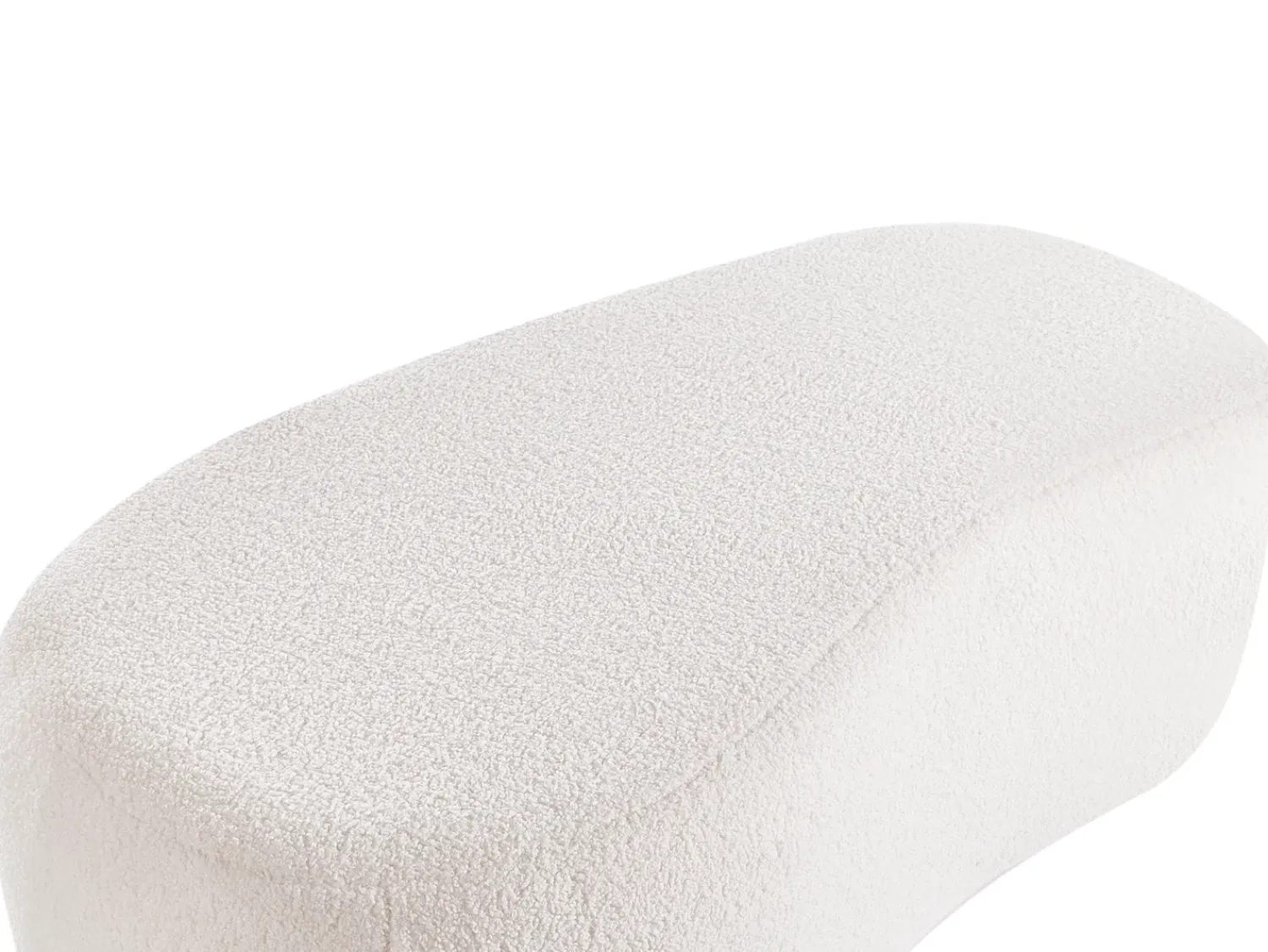 Beliani Pouf BAYARD Bouclé sporco Bianco