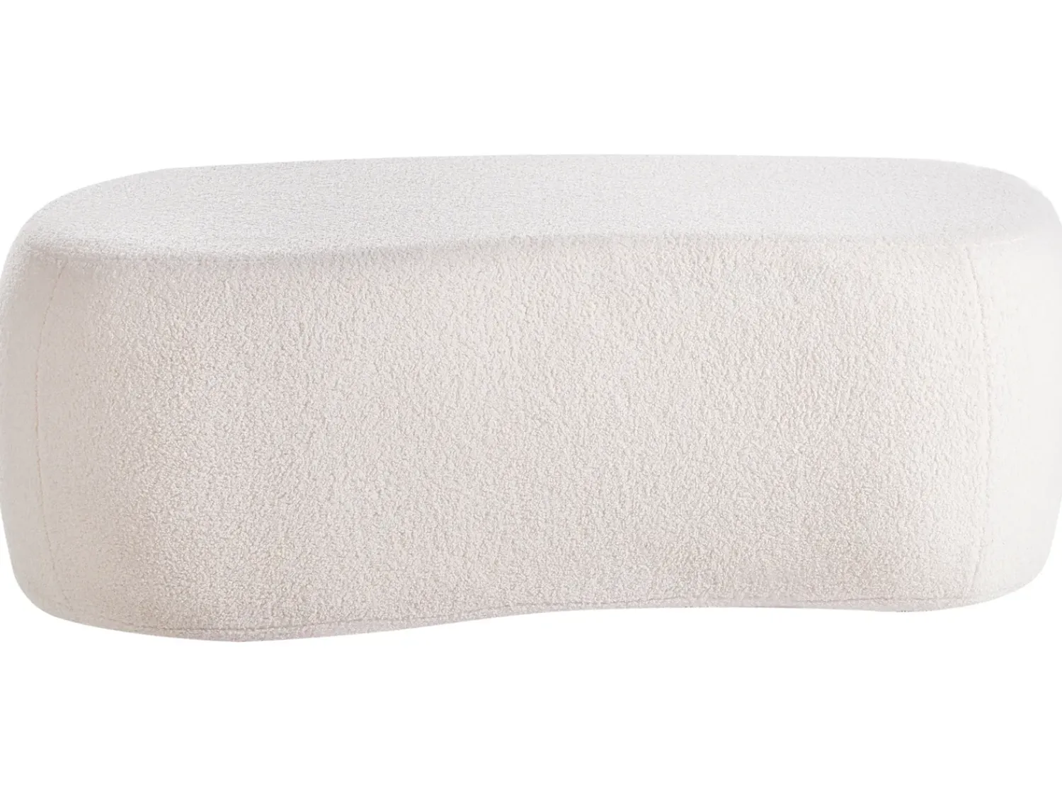 Beliani Pouf BAYARD Bouclé sporco Bianco