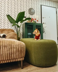 Clearance Beliani Pouf BAYARD Bouclé Verde