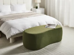 Clearance Beliani Pouf BAYARD Bouclé Verde