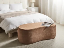 Best Beliani Pouf BAYARD Finta pelliccia chiaro Marrone