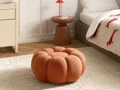 Beliani Pouf BEAUFORT Bouclé Marrone
