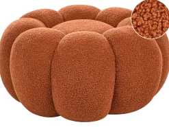 Beliani Pouf BEAUFORT Bouclé Marrone