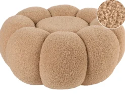 Best Beliani Pouf BEAUFORT Bouclé chiaro Marrone