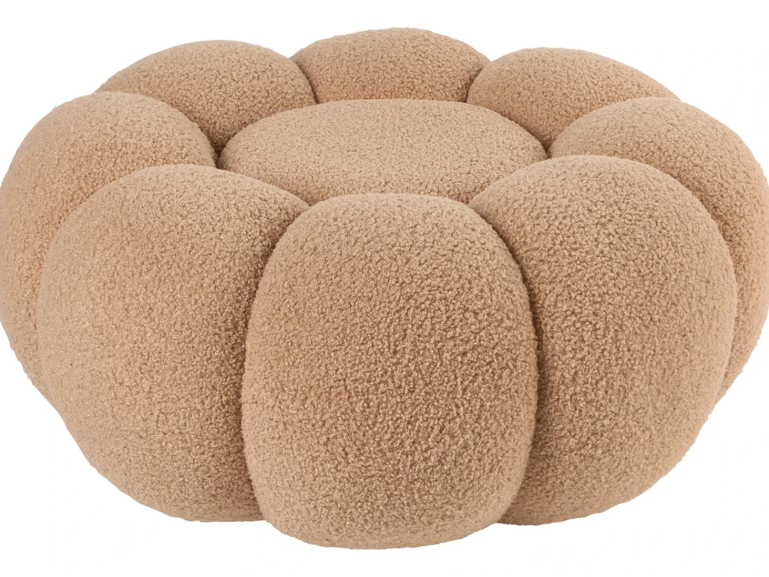 Best Beliani Pouf BEAUFORT Bouclé chiaro Marrone