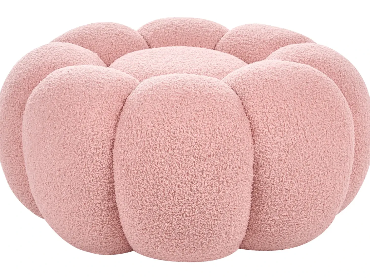 New Beliani Pouf BEAUFORT Bouclé Rosa
