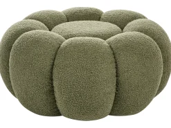 Outlet Beliani Pouf BEAUFORT Bouclé Verde