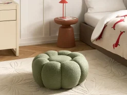 Outlet Beliani Pouf BEAUFORT Bouclé Verde