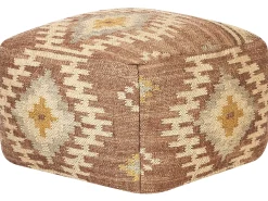 Outlet Beliani Pouf BEEL Iuta Multicolore Beige Marrone Multicolore