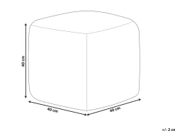 Discount Beliani Pouf BHILWARA Cotone Grigio Bianco Grigio